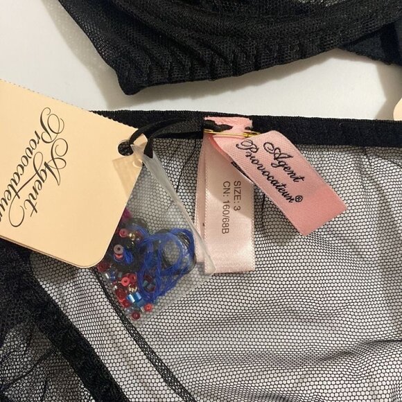 Agent Provocateur Nabina Black 2-piece Set: Bra 36D/ Brief AP3 Medium - Picture 13 of 13